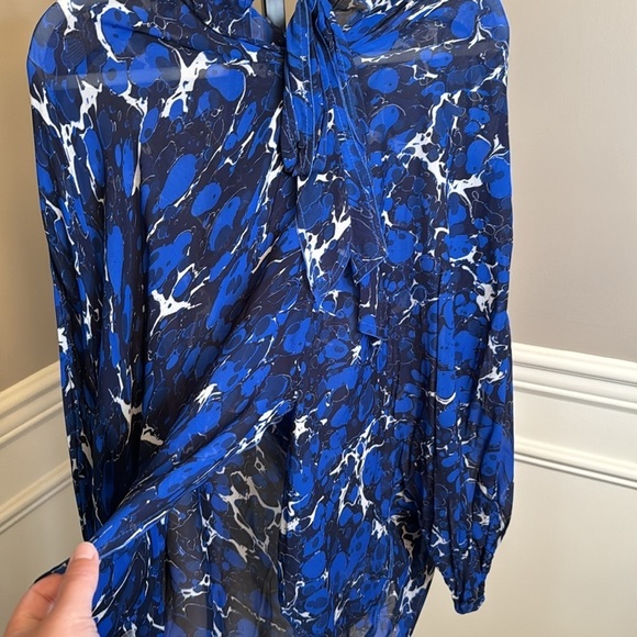 Zara printed blouse with bow size extra large - Picture 10 of 10
